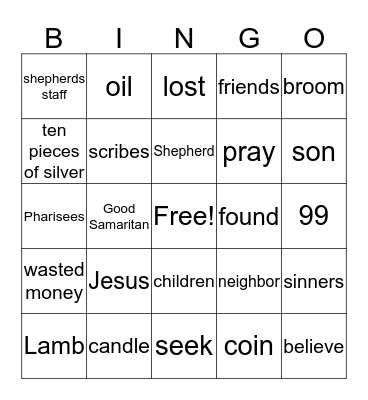 Jesus Is The Good Shepherd Bingo Card