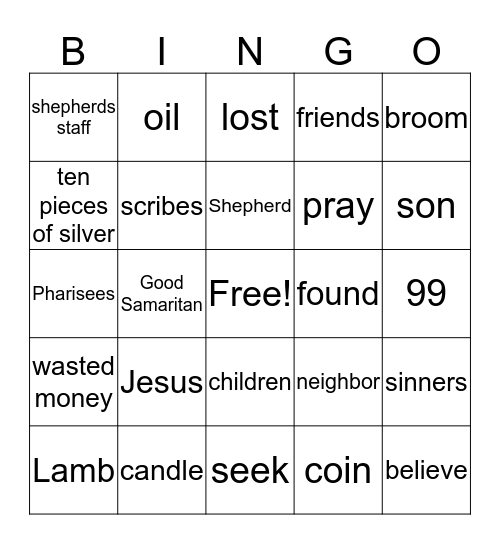 Jesus Is The Good Shepherd Bingo Card