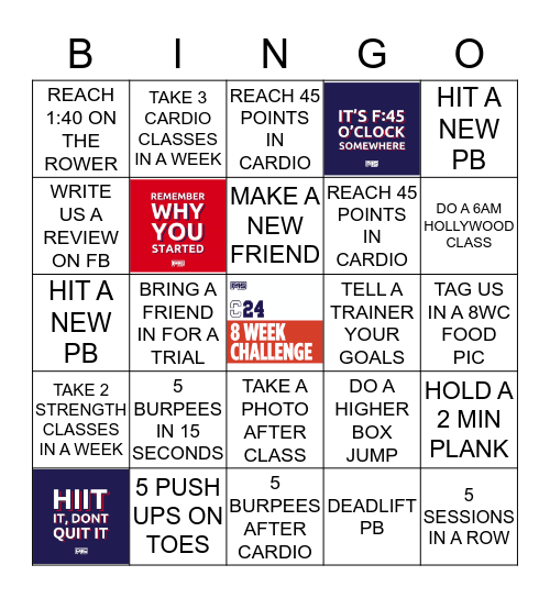 F45 WARRAGUL Bingo Card