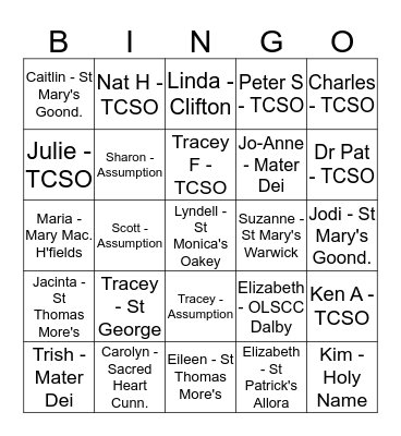 Getting to know each other Bingo Card