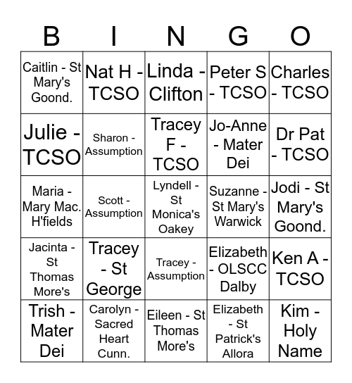 Getting to know each other Bingo Card