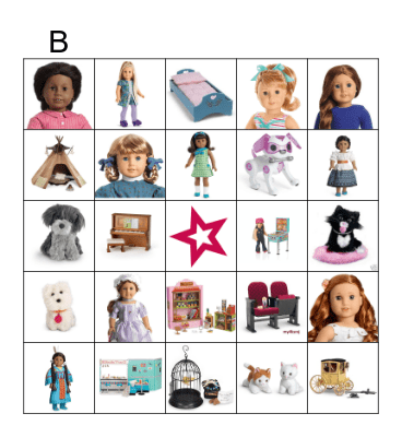 American Girl Bingo Card