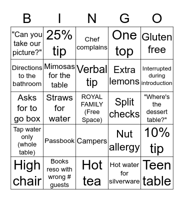 Wahoo! Bingo Card