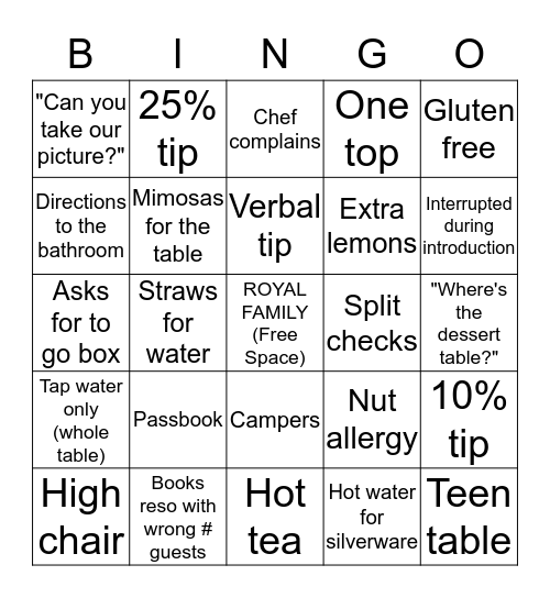 Wahoo! Bingo Card