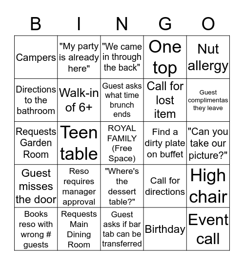 Wahoo! Bingo Card