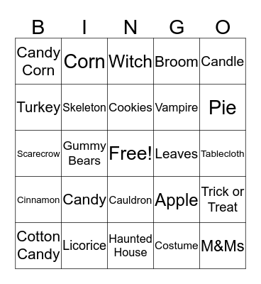 October BINGO! Bingo Card