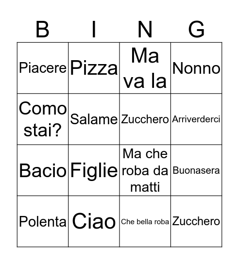 29º Encontro Família Bagattoli Bingo Card