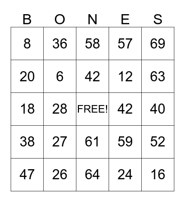 Halloween Bingo  Bingo Card