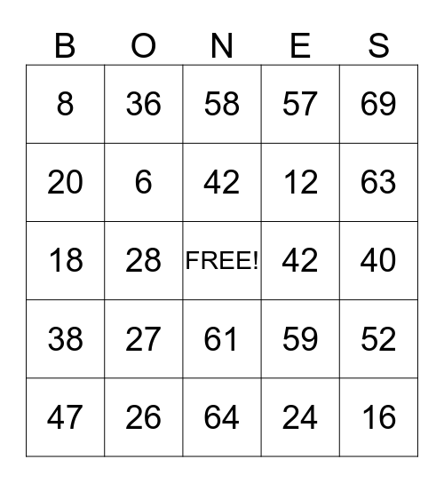 Halloween Bingo  Bingo Card