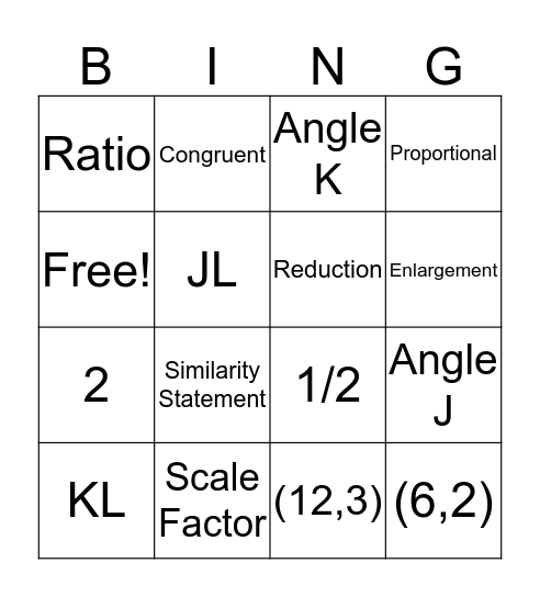 Similar Figure  Bingo Card