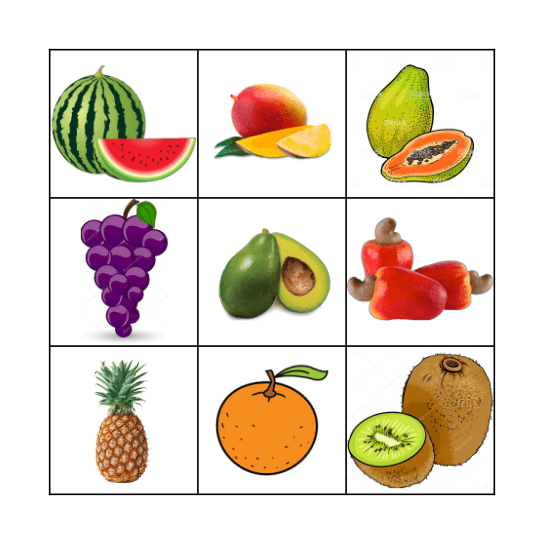 BINGO DAS FRUTAS Bingo Card