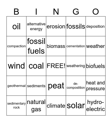 Unit 5 Vocabulary Review Bingo Card