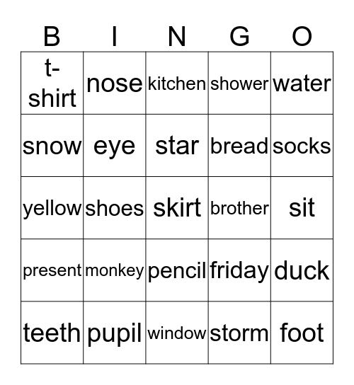 Bingo Card