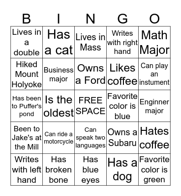 Kennedy Bingo  Bingo Card