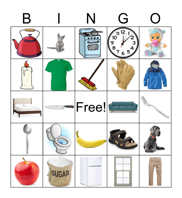 classroom object bingo