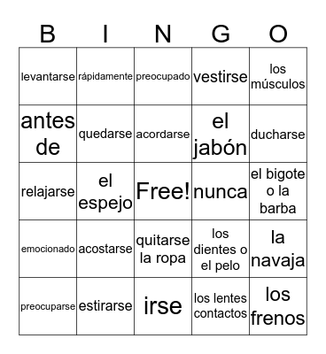 Milestone #2 Lotería p. 6 Bingo Card