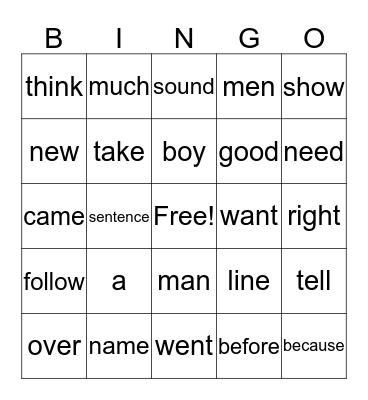 Fall Festival Bingo Card