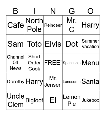 Weird Stories from the Lonesome Cafe Bingo Card