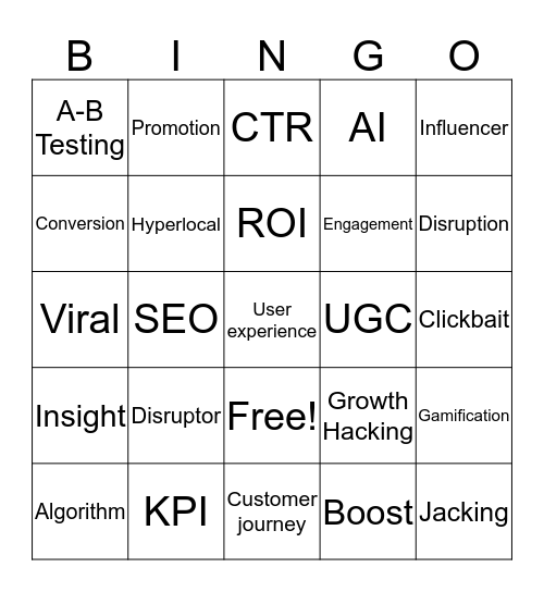Marketing bingo Card