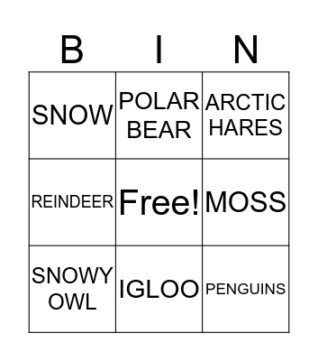 ENVIRONMENTAL BINGO  Bingo Card