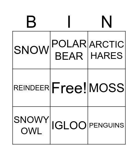 ENVIRONMENTAL BINGO  Bingo Card