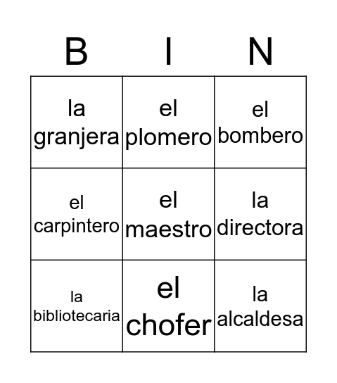 LOS AYUDANTES DE LA COMUNIDAD Bingo Card