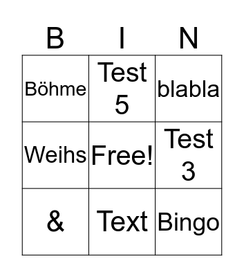 BW BingoUntitled Bingo Card