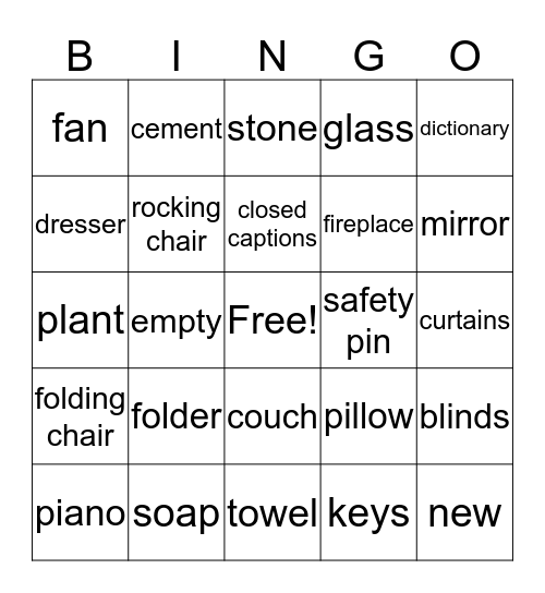 Unit 13 Bingo Card