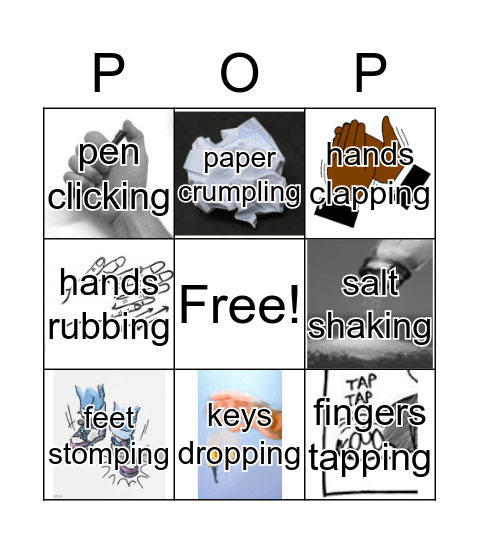 Sound Pop Bingo Card