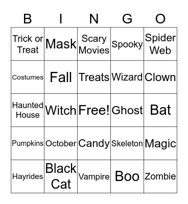 H A L L O W E E N Bingo Card