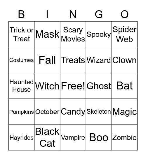 H A L L O W E E N Bingo Card