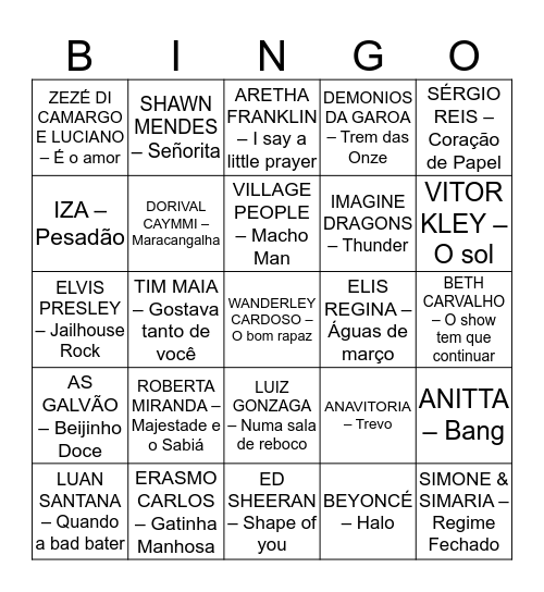 BINGO INTERGERACIONAL Bingo Card