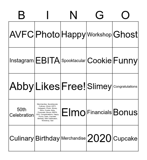 BINGO Card