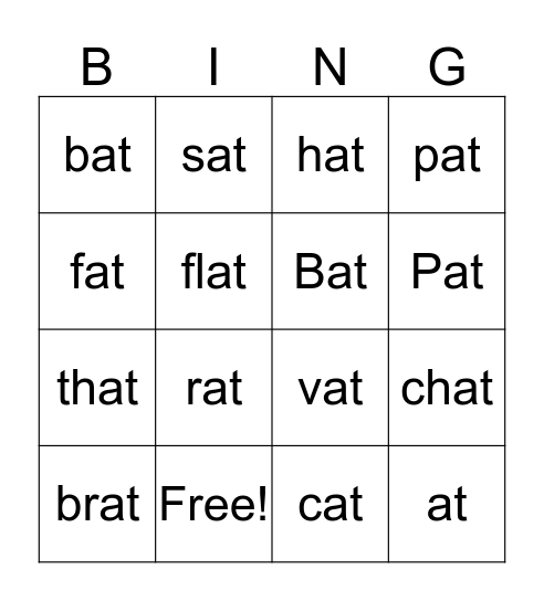 _ at family Bingo Card