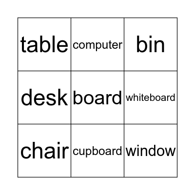 Fourniture Bingo Card