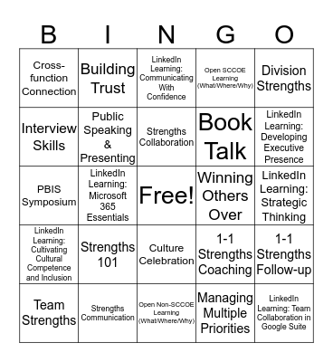 I LOVE Learning Bingo Card