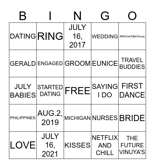 COME PLAY WITH THE FUTURE MR. & MRS! Bingo Card