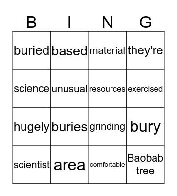 Tricky words Bingo Card