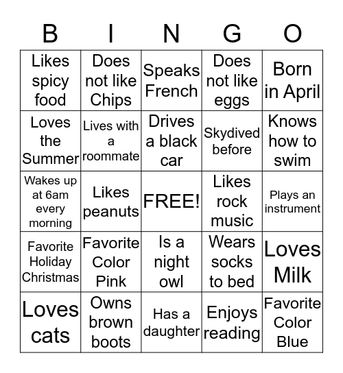 V Machine Bingo Card