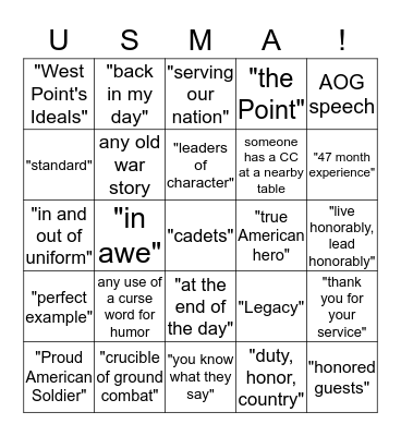 Another Awards Thing Bingo Card