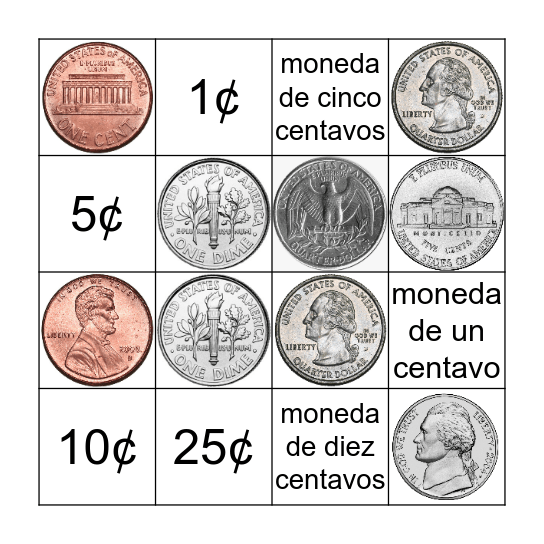 Monedas Bingo Card