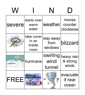SEVERE WEATHER Bingo Card