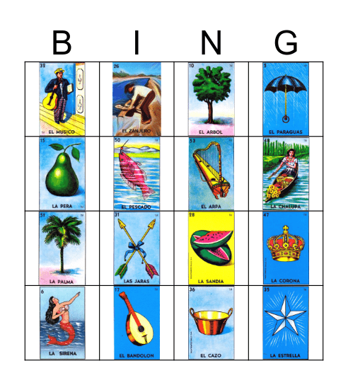 Loteria Bingo Card