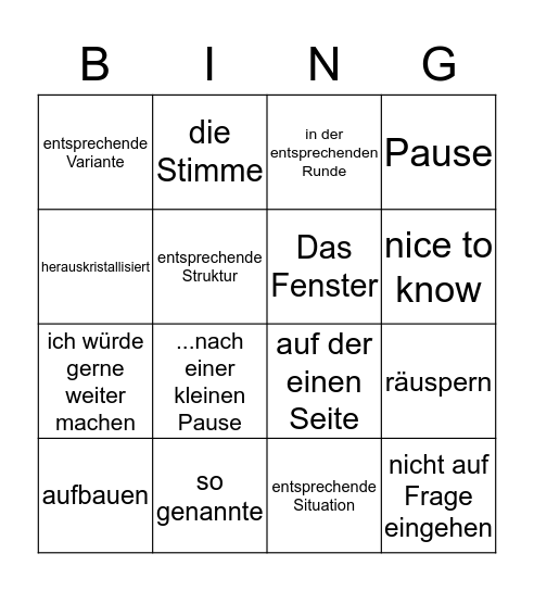 Die andere Seite Bingo Card