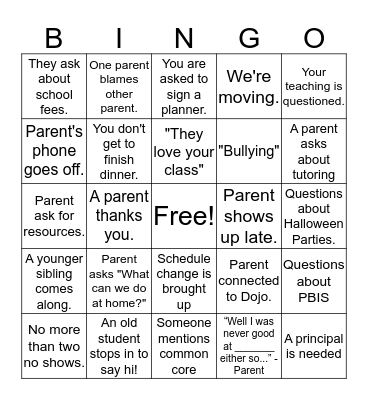 Conference BINGO Card