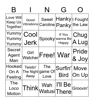 Misc Hits Bingo Card