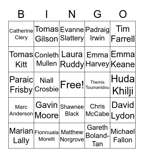 Baby Face Bingo Card