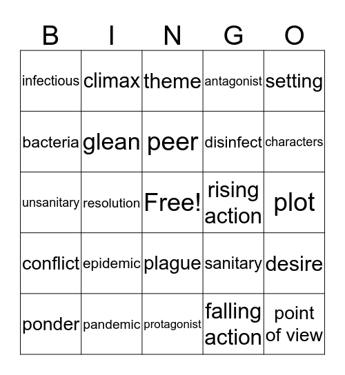 Vocabulary Bingo Card