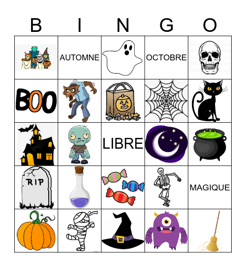 Bingo d'halloween Bingo Card