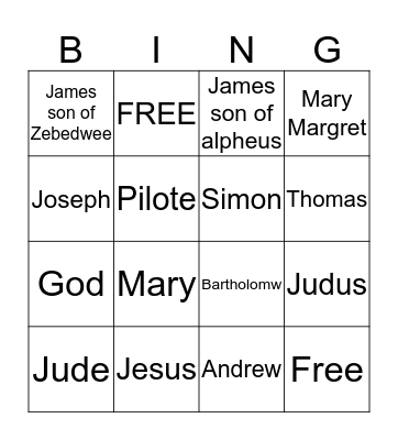 Bible  Bingo Card